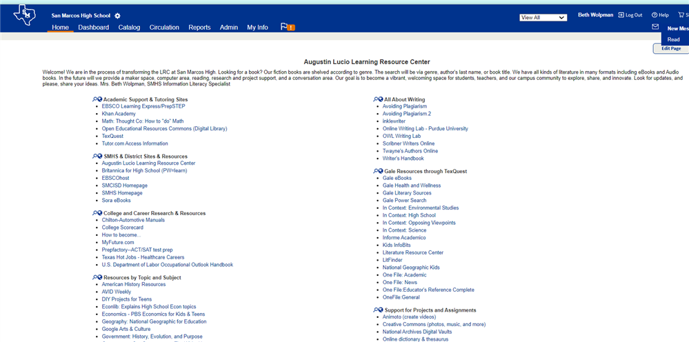 SMHS Resource Links Page